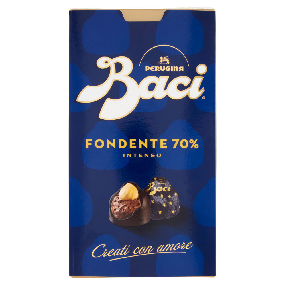 Baci Perugina Fondente 70% Cioccolatini Fondenti ripieni al Gianduia Scatola 200g