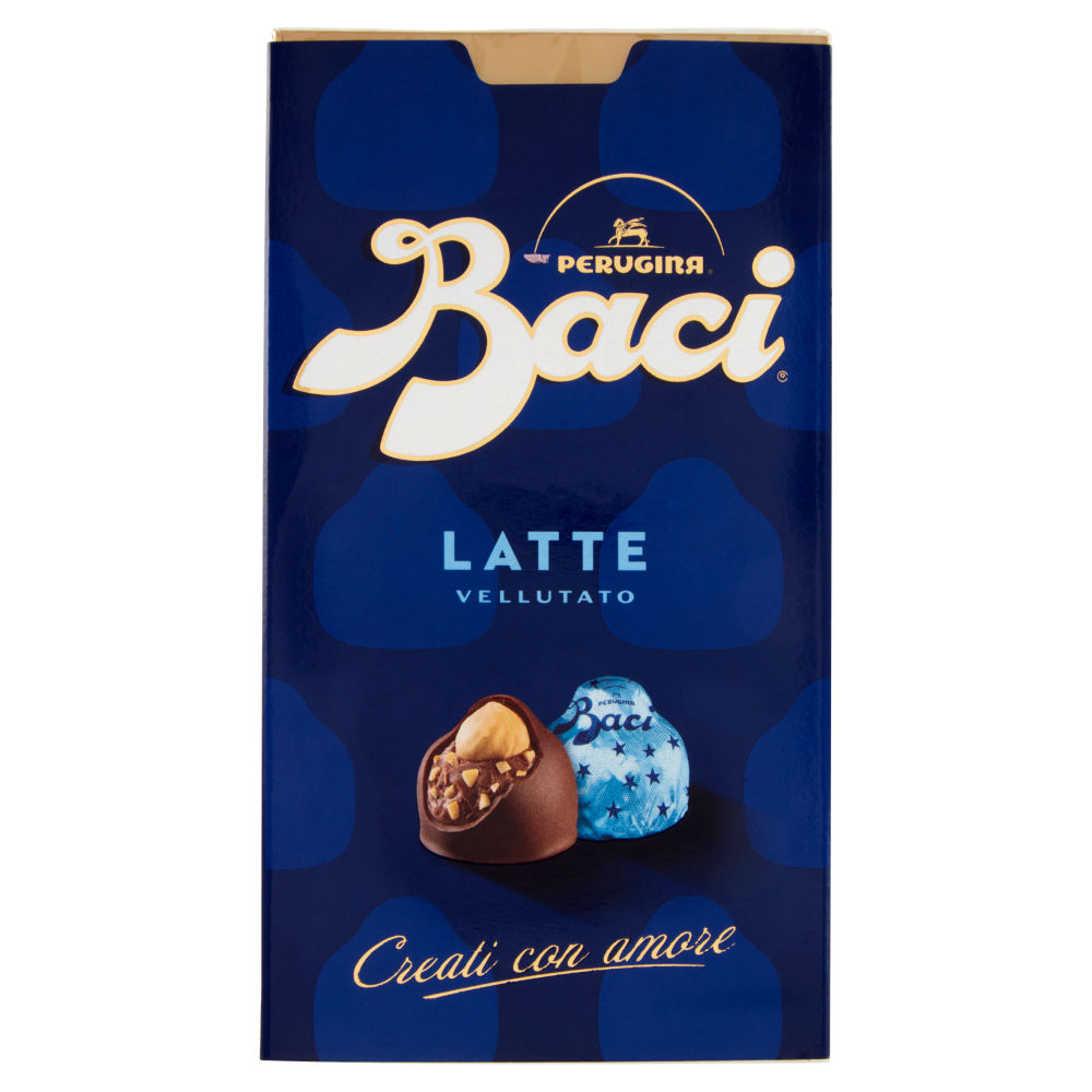 Baci Perugina Latte Cioccolatini ripieni al Gianduia e Nocciole Scatola 200g