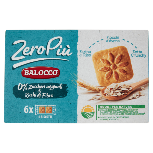 Balocco ZeroPiù Fiocchi d'Avena Farina di Riso 6 x 38,3 g