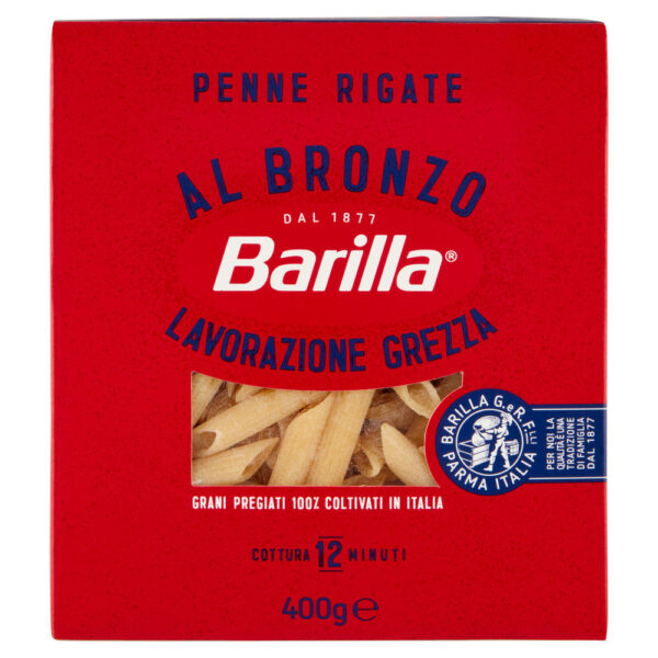 Barilla Pasta Al Bronzo Penne Rigate 100% grano italiano 400g