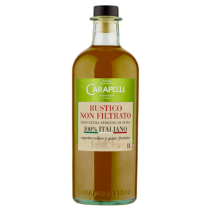 Carapelli Rustico Non Filtrato Olio Extra Vergine di Oliva 100% Italiano 1,00 L