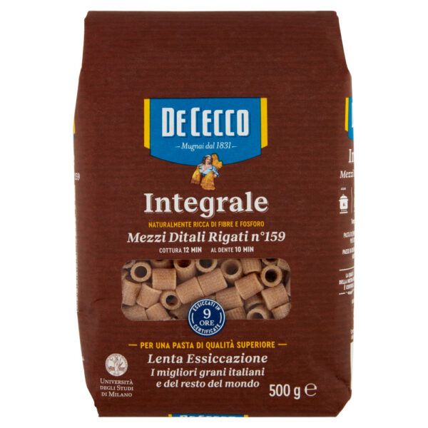 De Cecco Integrale Mezzi Ditali Rigati n° 159 500 g