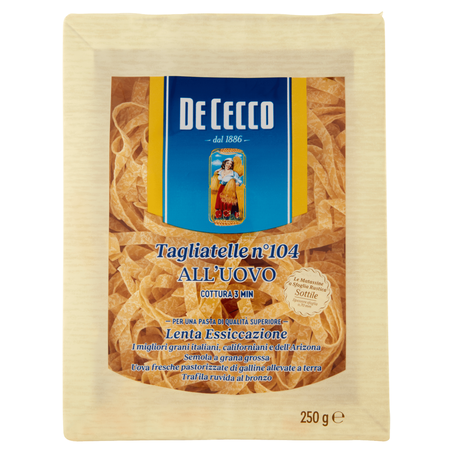 De Cecco Tagliatelle all'Uovo n° 104 250 g