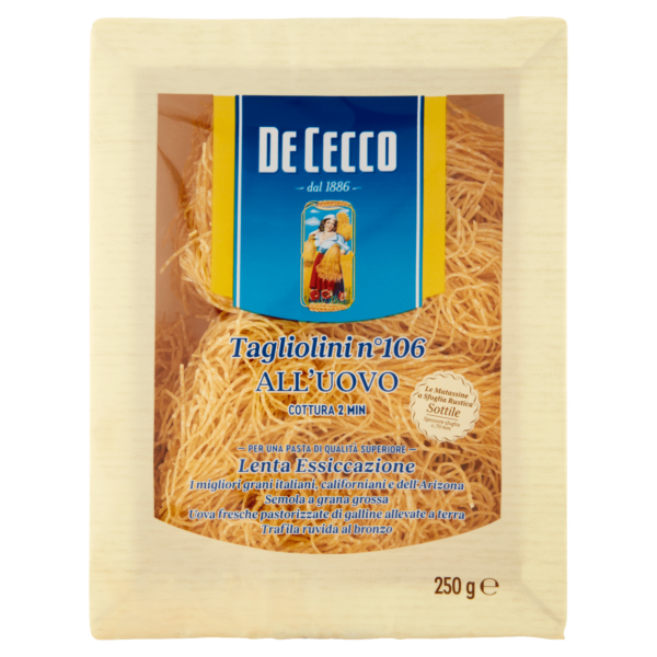 De Cecco Tagliolini n° 106 all'Uovo 250 g