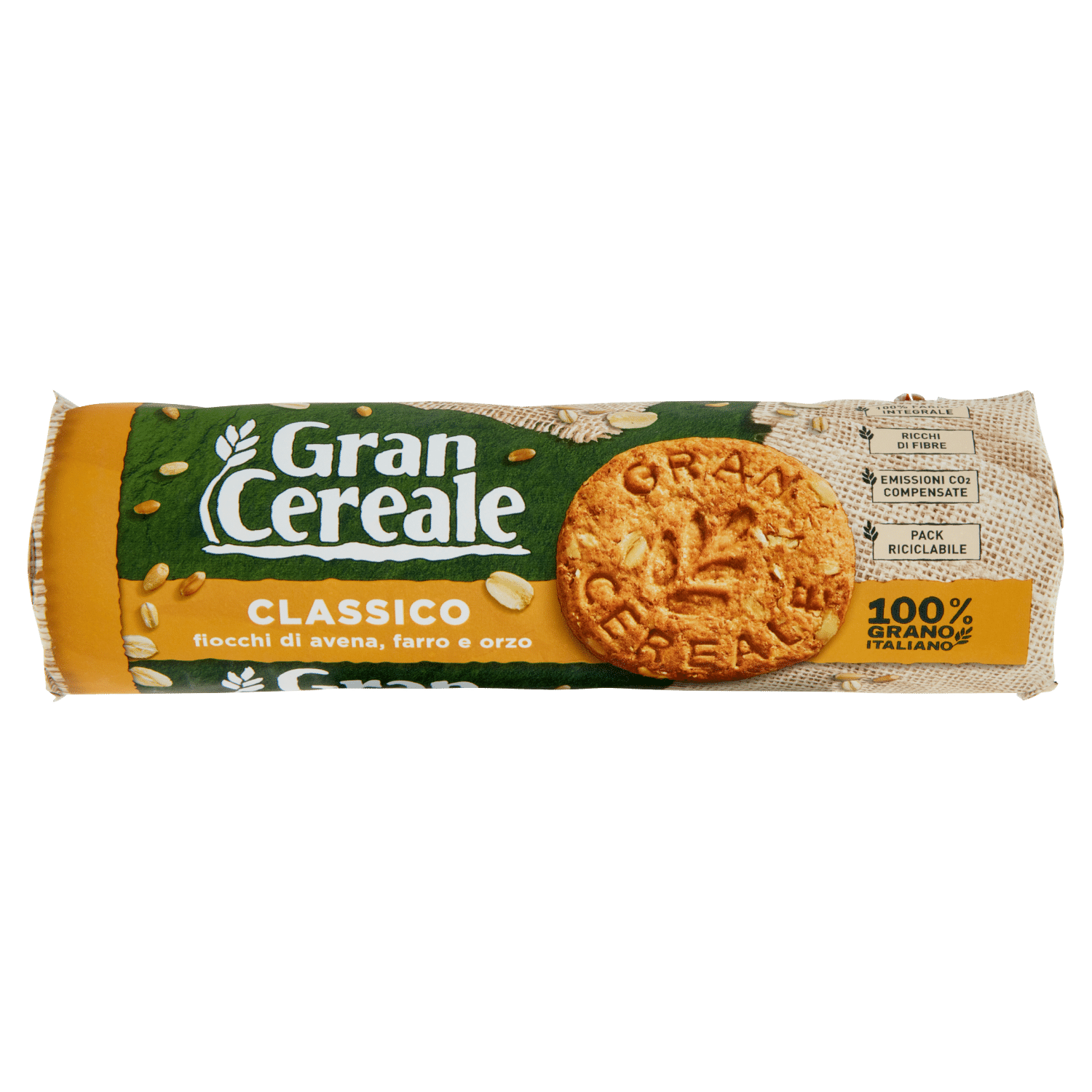Gran Cereale Biscotti Gran Cereale Classico Fiocchi di Avena Farro Orzo Tubo 250 g