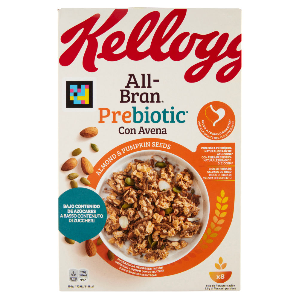 Kellogg's All-Bran Prebiotic con Avena Almond & Pumpkin Seeds 380 g