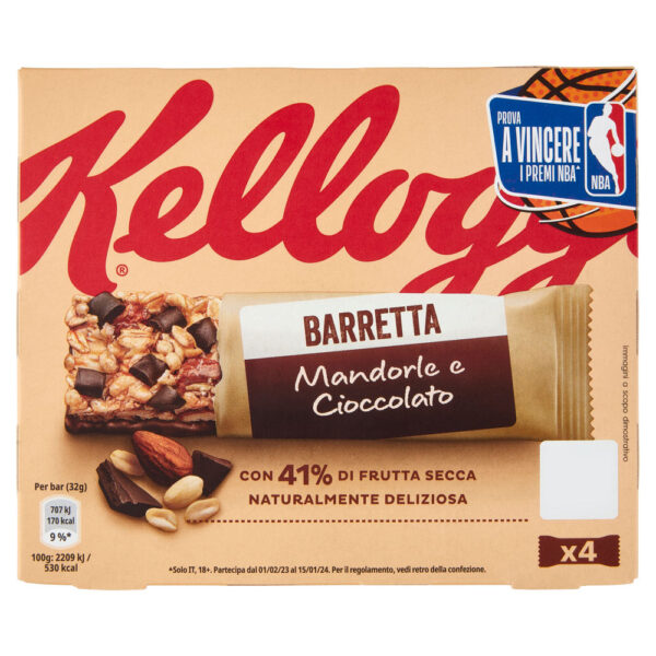 Kellogg's Barretta Mandorle e Cioccolato 4 x 32 g