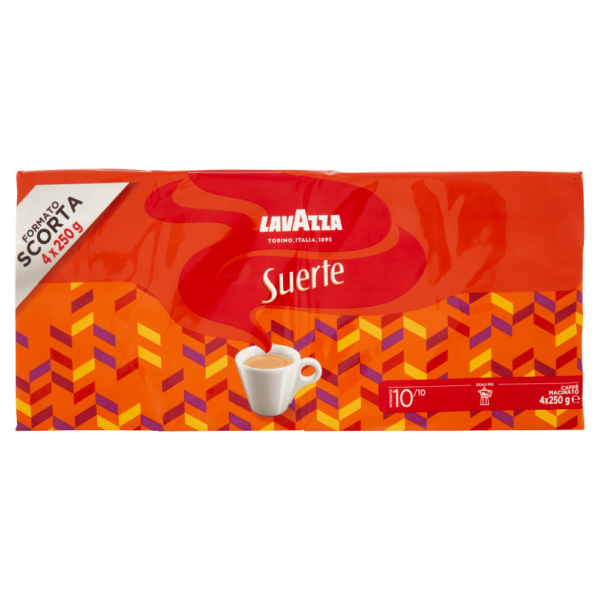 Lavazza Suerte Caffe' Macinato Per Moka 4 x 250gr