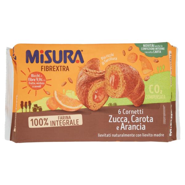 Misura Fibrextra 6 Cornetti Zucca, Carota e Arancia 308 g