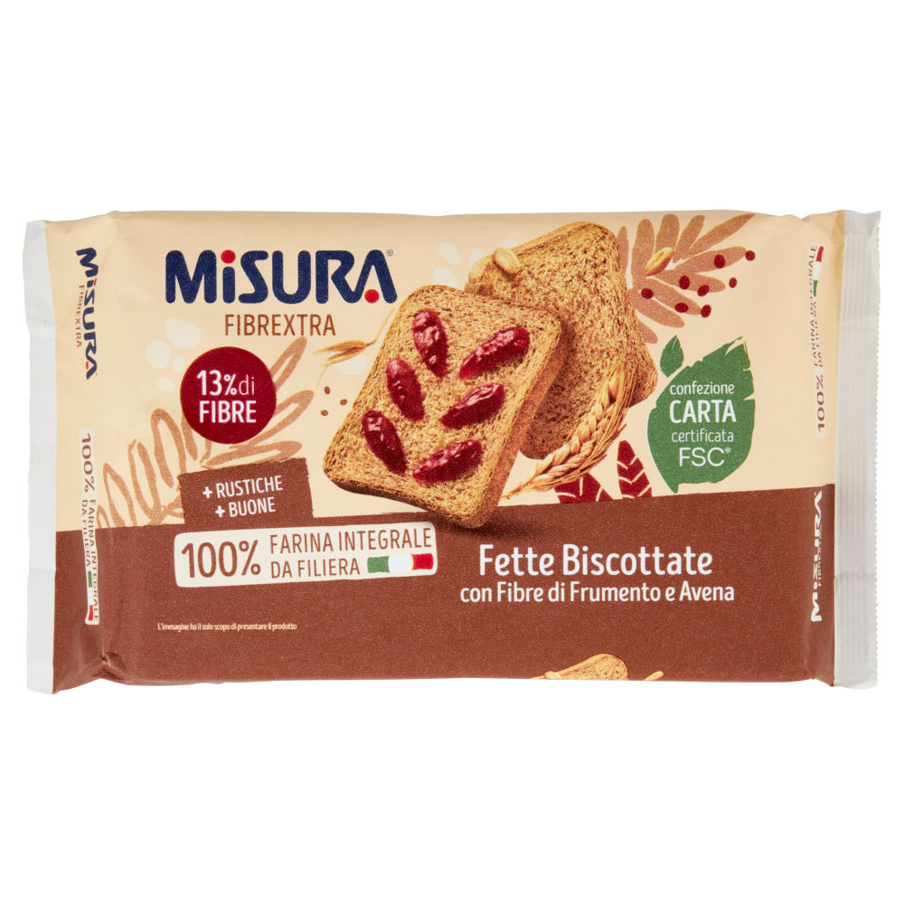Misura Fibrextra Fette Biscottate con Fibre di Frumento e Avena 320 g