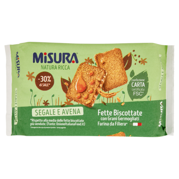 Misura Natura Ricca Fette Biscottate con Grani Germogliati 320 g