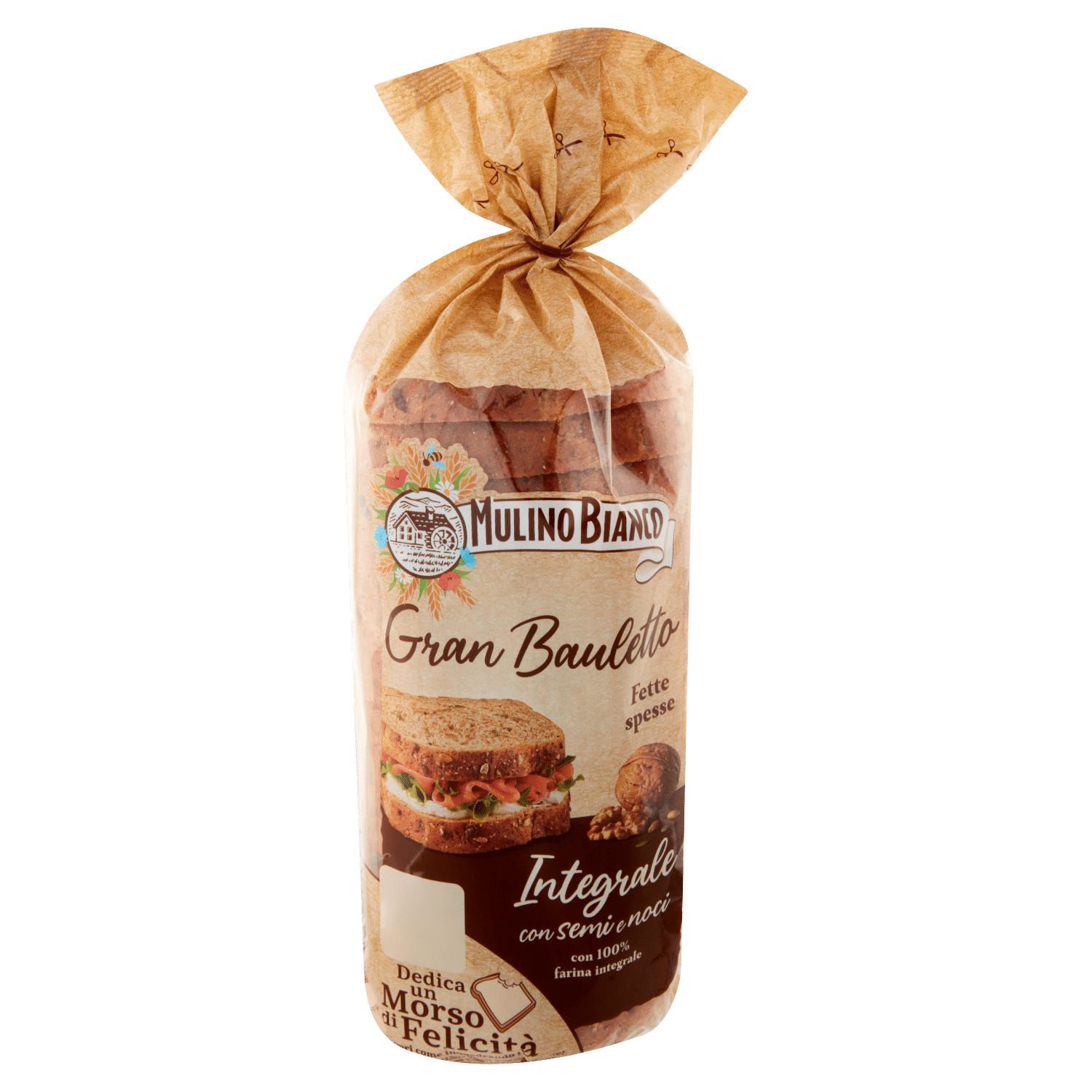 Mulino Bianco Gran Bauletto Pane Integrale con Semi e noci 465g PaccoJoy Food