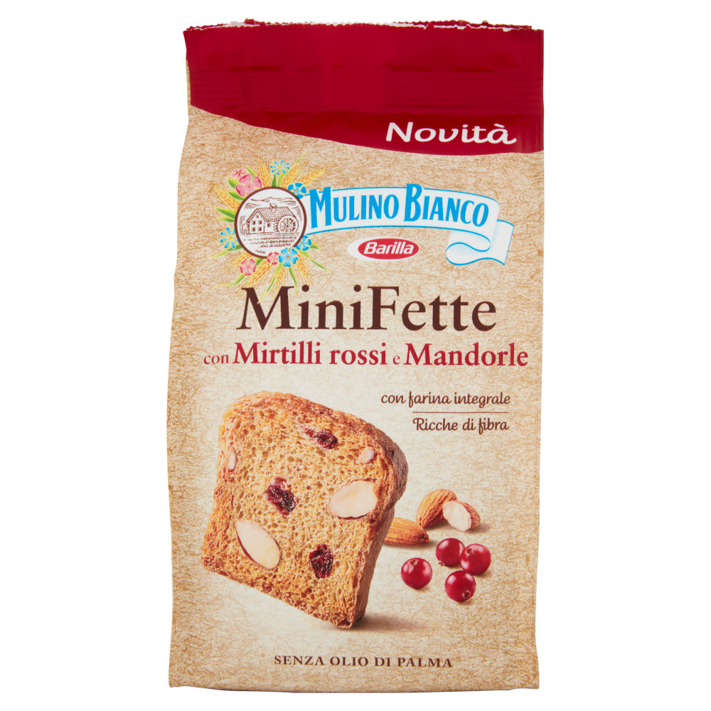 Mulino Bianco Mini Fette Biscottate con Mirtilli Rossi e Mandorle 90g