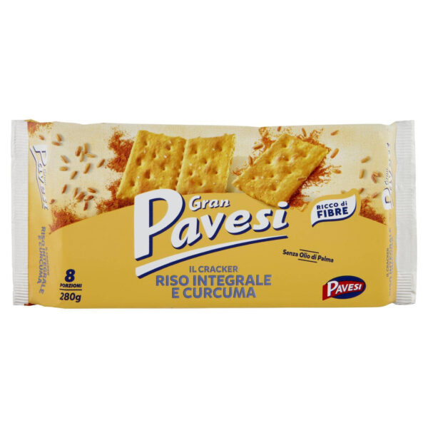 Gran Pavesi Crackers Riso Integrale Curcuma 8 Porzioni 280g