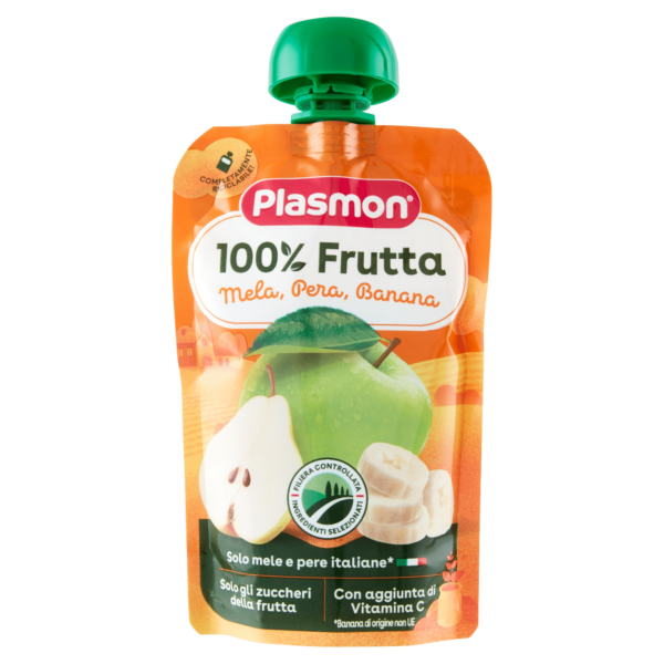 Plasmon 100% Frutta Mela, Pera, Banana 100 g