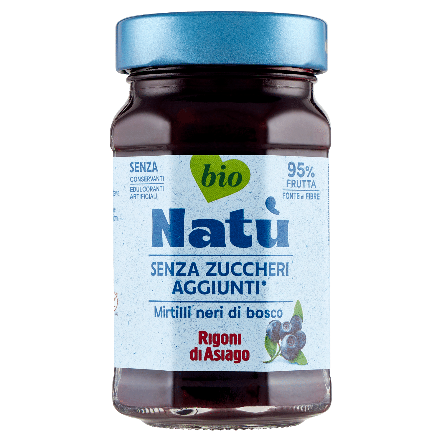 Rigoni di Asiago Natù Senza Zuccheri Aggiunti* Mirtilli neri di bosco bio 240 g
