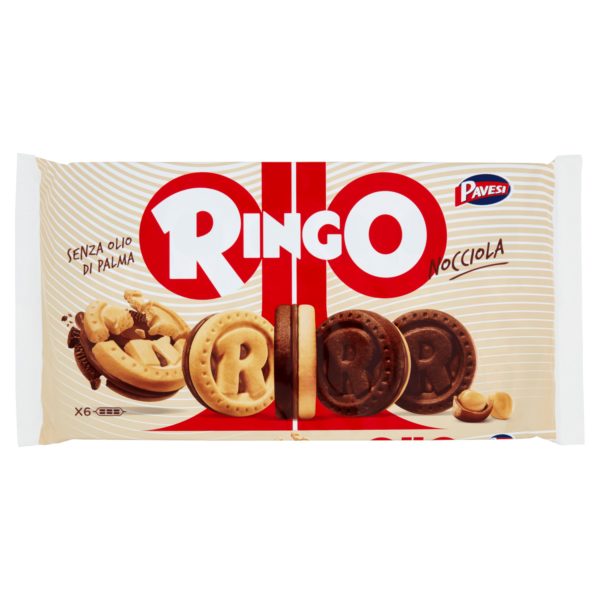 Ringo Nocciola Biscotti Farciti con Crema Nocciola Snack Merenda 6 porzioni 310g