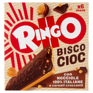 Ringo Snack Bisco Cioc Snack con Nocciole 100% Italiane e Cereali Croccanti 6 porzioni 162g