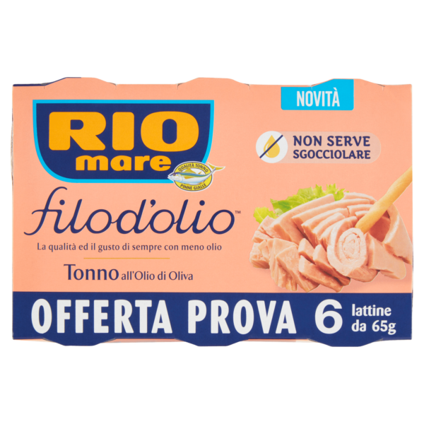 Rio mare filod'olio Tonno all'Olio di Oliva 6 x 65 g