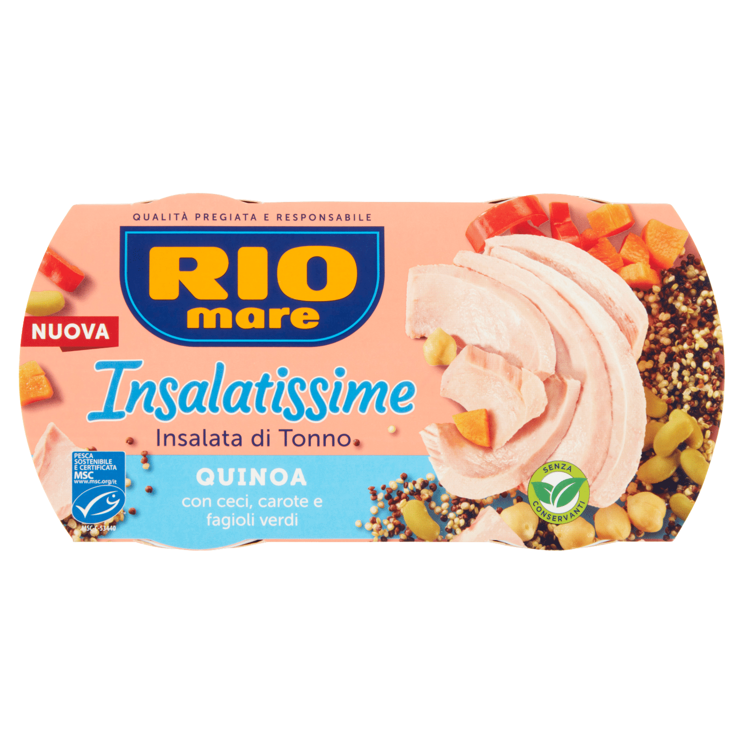 Rio mare Insalatissime Insalata di Tonno Quinoa con ceci, carote e fagioli verdi 2 x 160 g
