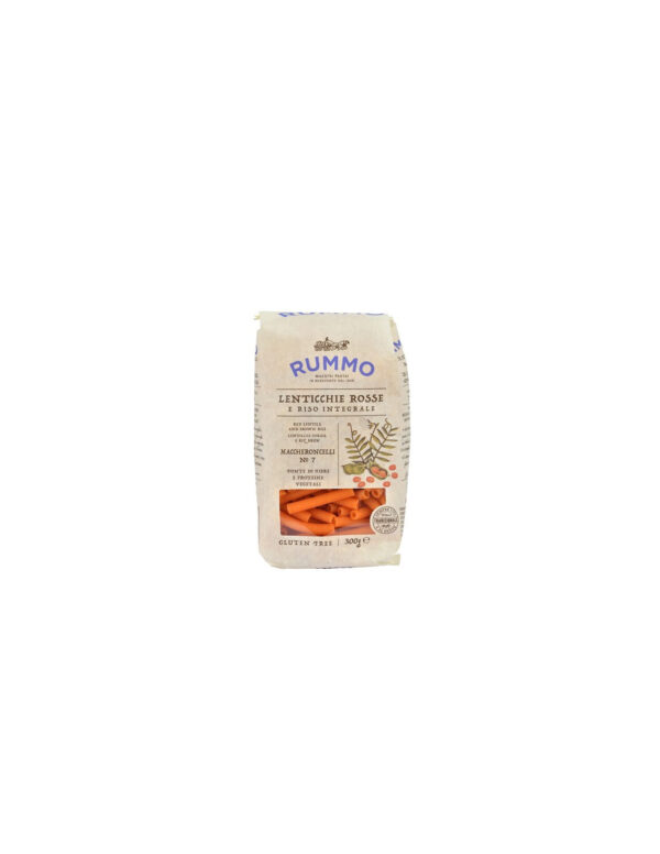 Rummo Lenticchie rosse e Riso integrale Maccheroncelli N° 7 300 g