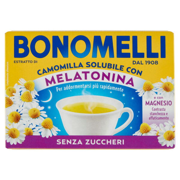 Bonomelli Estratto di Camomilla Solubile con Melatonina e con Magnesio Senza Zuccheri 16 x 4,5 g