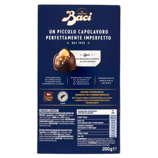 Baci Perugina Cioccolatini Fondenti ripieni al Gianduia Scatola 200g - immagine 2