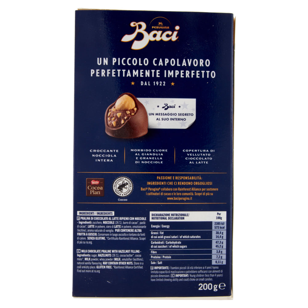 Baci Perugina Latte Cioccolatini ripieni al Gianduia e Nocciole Scatola 200g - immagine 2