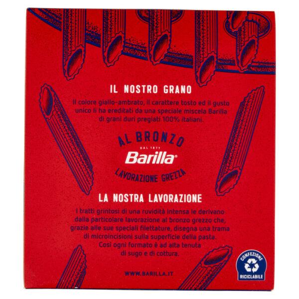 Barilla Pasta Al Bronzo Penne Rigate 100% grano italiano 400g - immagine 2