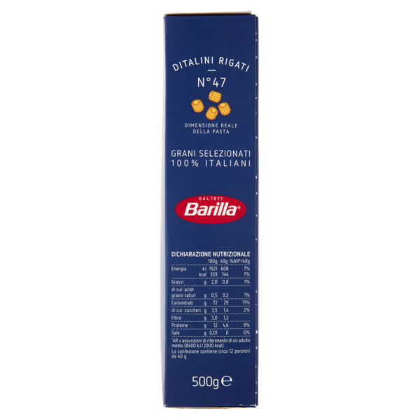 Barilla Pasta Ditalini Rigati n.47 100% Grano Italiano 500g - immagine 3