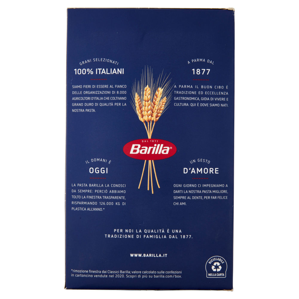 Barilla Pasta Mezze Penne Rigate n.70 100% Grano Italiano 500g - immagine 2