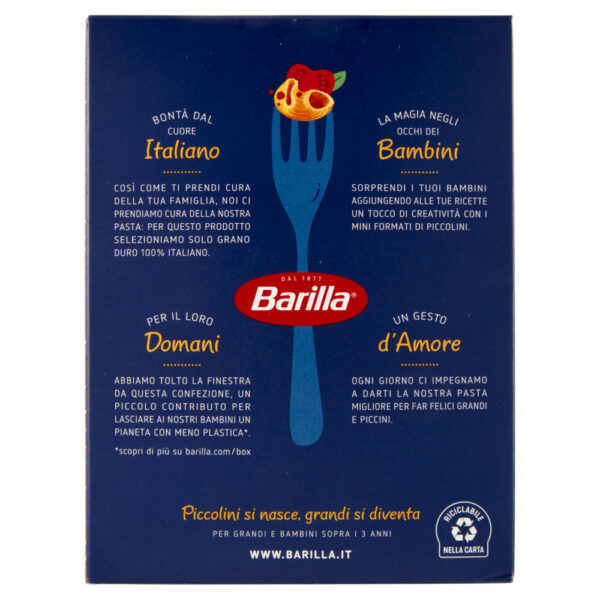 Barilla Pasta Piccolini Mini Pipe Rigate 100% grano italiano 500 g - immagine 2