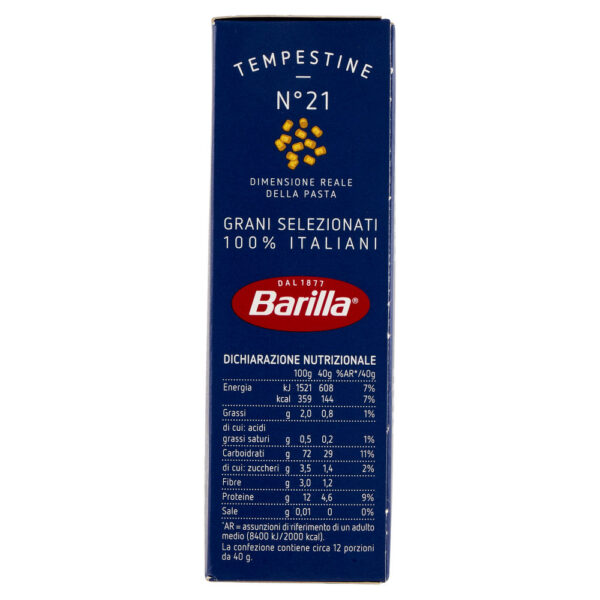 Barilla Pasta Tempestine n.21 100% Grano Italiano 500g - immagine 3