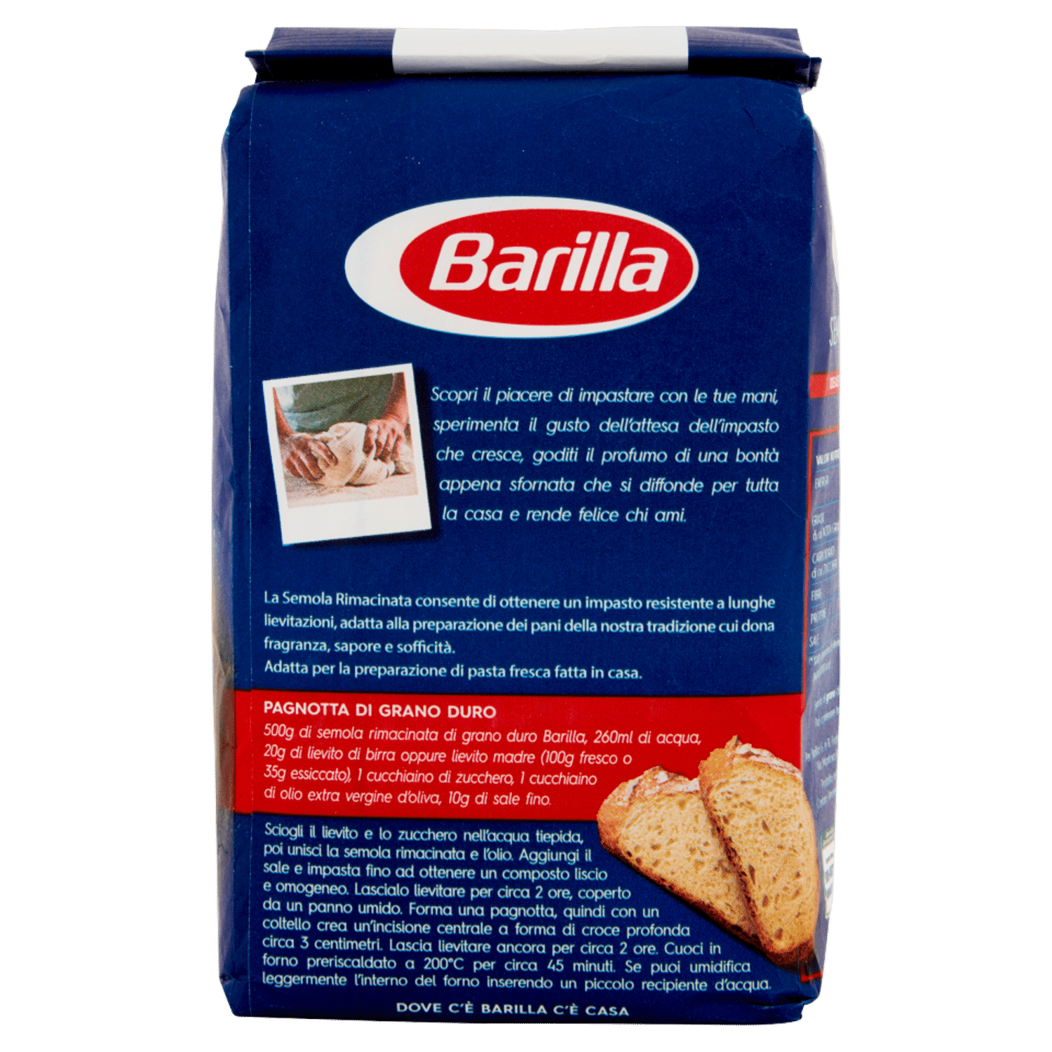 Barilla Semola Rimacinata Grano Duro Ideale per Pane e Pasta Fresca 1000g - immagine 2