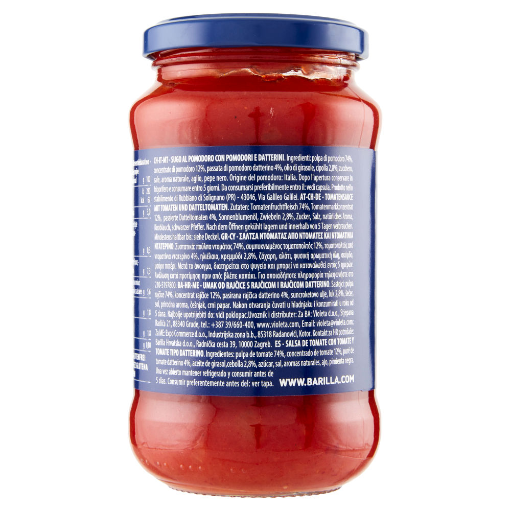 Barilla Sugo Pomodoro e Datterini 100% Pomodori italiani Condimento per Pasta 400g - immagine 2