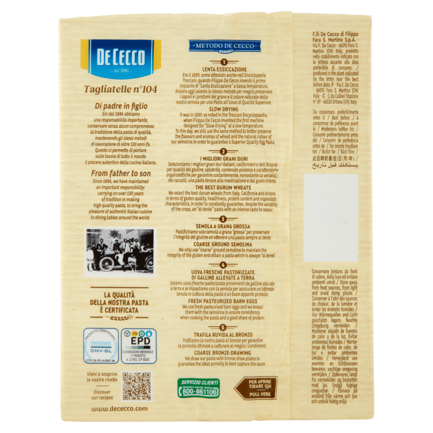 De Cecco Tagliatelle all'Uovo n° 104 250 g - immagine 2