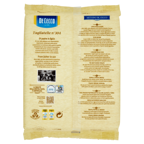 De Cecco Tagliatelle n° 304 all'Uovo 500 g - immagine 2
