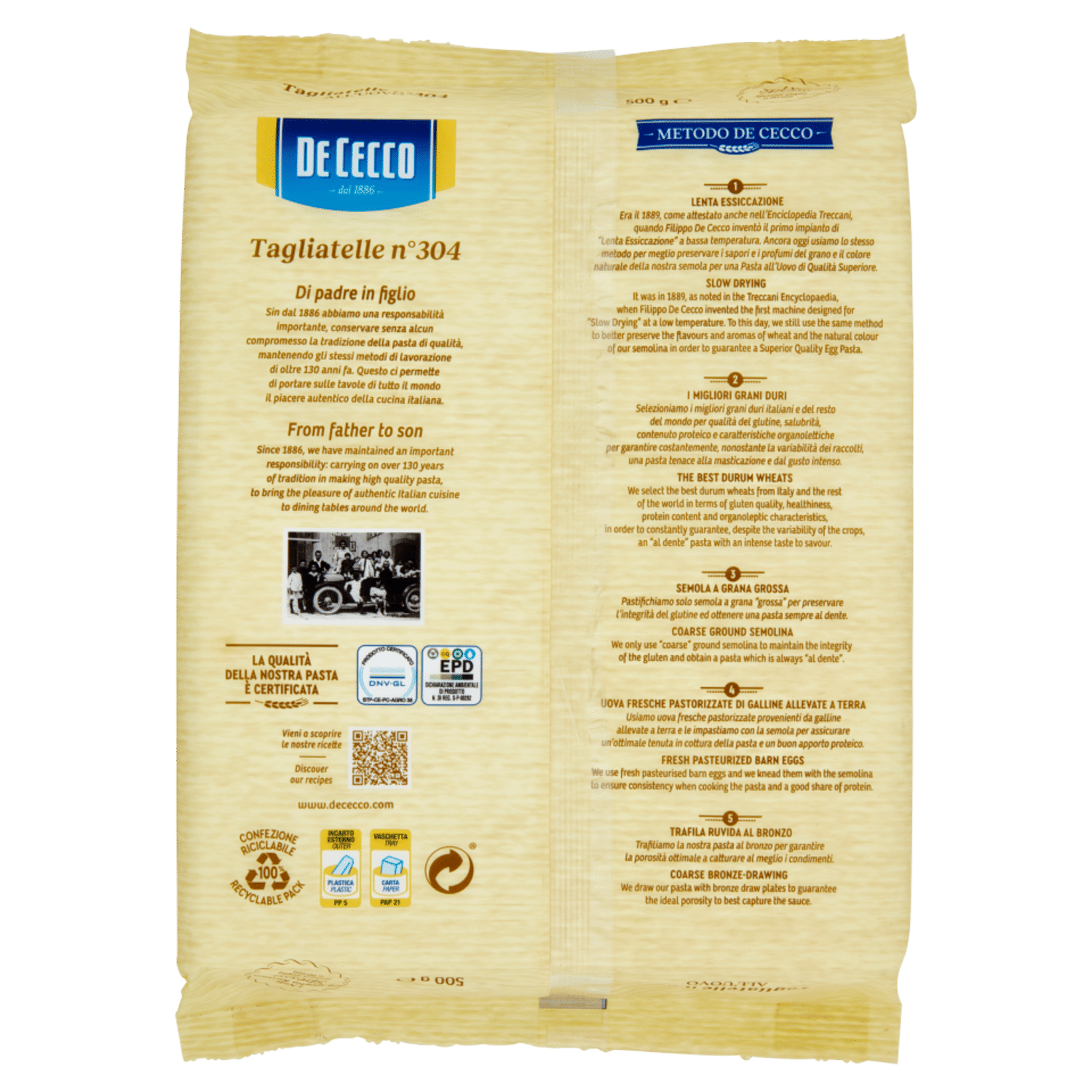 De Cecco Tagliatelle n° 304 all'Uovo 500 g - immagine 2