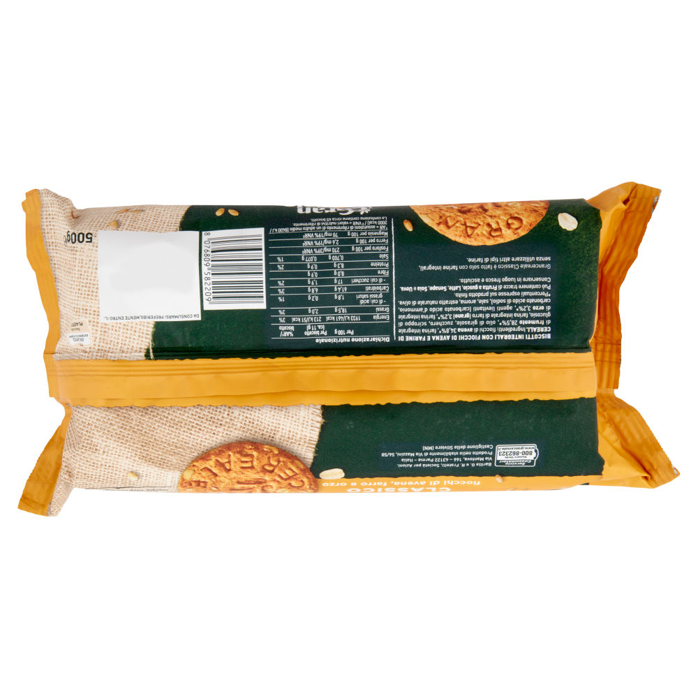Gran Cereale Biscotti Gran Cereale Classico Fiocchi di Avena Farro Orzo Tubo 500 g - immagine 2