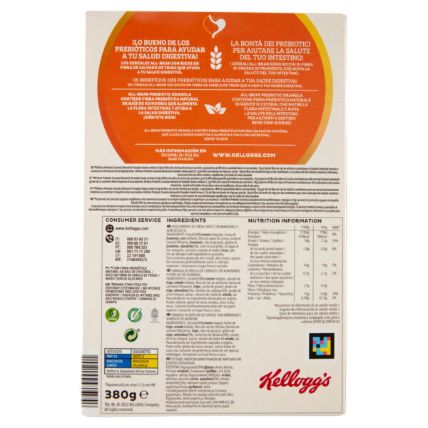 Kellogg's All-Bran Prebiotic con Avena Almond & Pumpkin Seeds 380 g - immagine 2