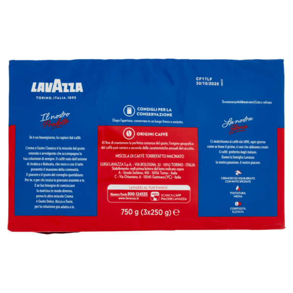 Lavazza crema e gusto Classico Caffè Macinato 3 x 250 g - immagine 2