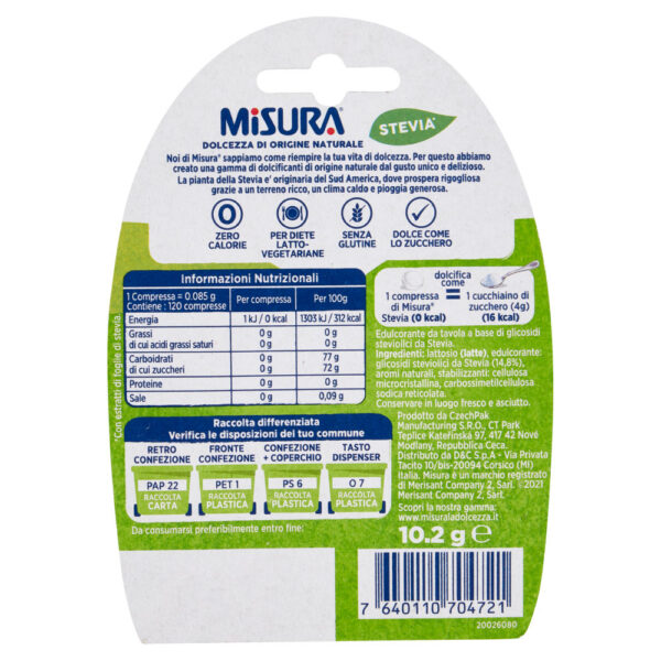 Misura Stevia 120 compresse 10,2 g - immagine 2