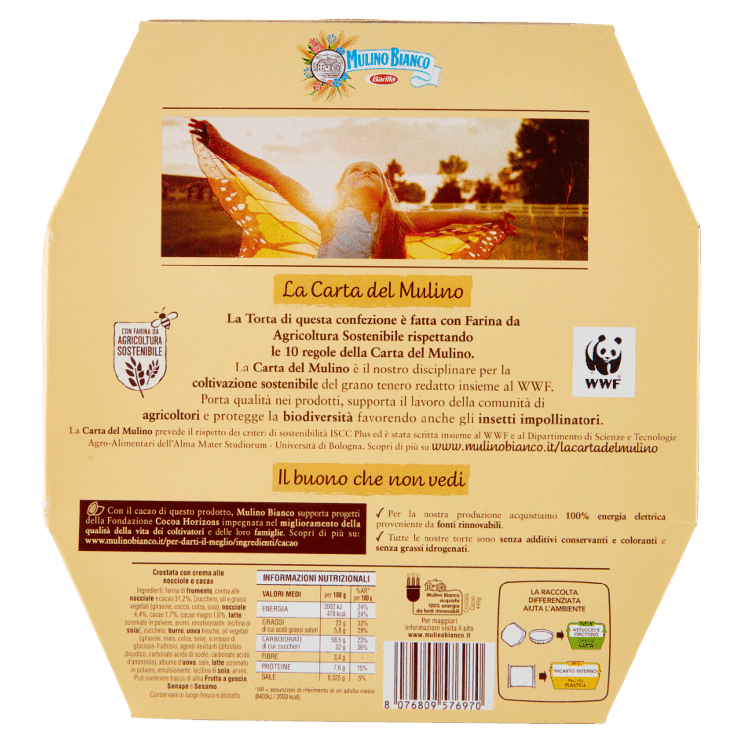 Mulino Bianco Crostata Cacao Torta con Crema alle Nocciole e Cacao e Farina Sostenibile 440g - immagine 2
