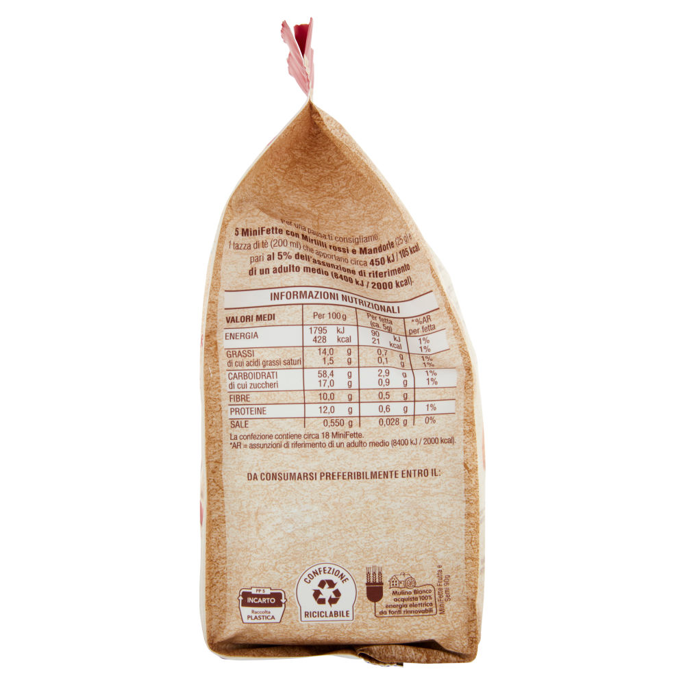 Mulino Bianco Mini Fette Biscottate con Mirtilli Rossi e Mandorle 90g - immagine 2