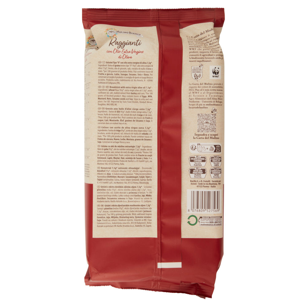 Mulino Bianco Raggianti Grissini con Olio Extra Vergine di Oliva con Farina Sostenibile 230g - immagine 2