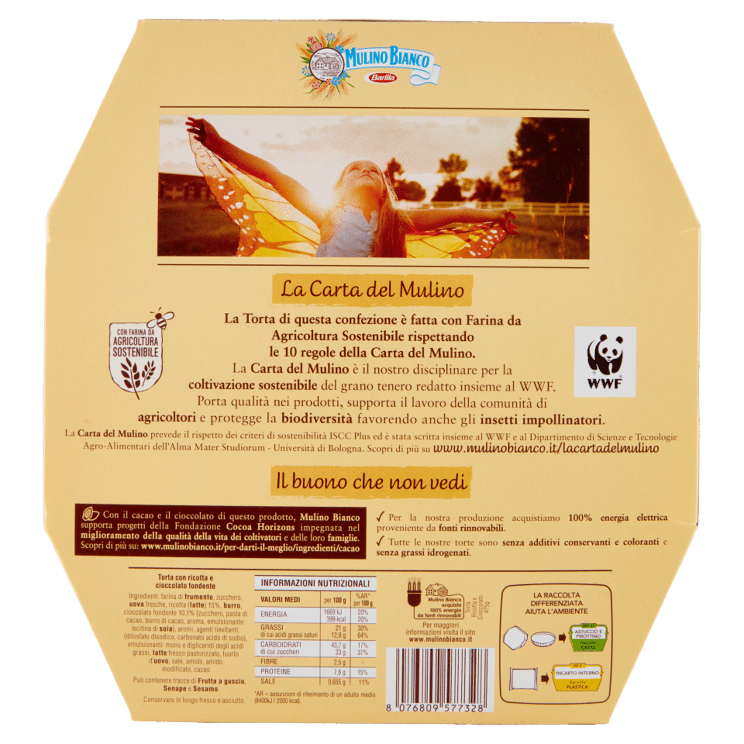 Mulino Bianco Torta Ricotta e Cioccolato con Ricotta Fresca 475g - immagine 2