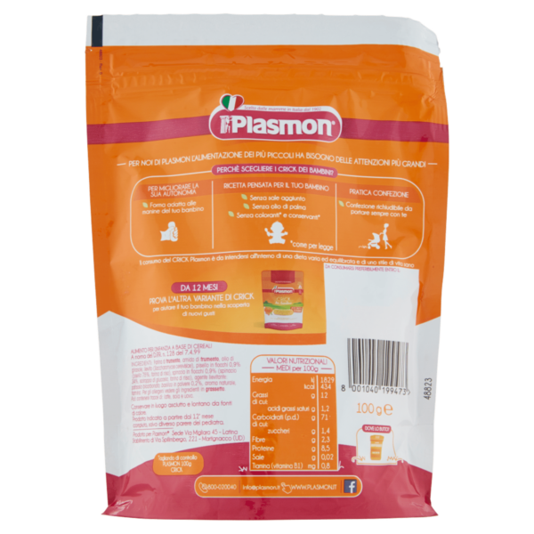 Plasmon i Crick dei bambini Piselli Spinaci Basilico 100 g - immagine 2