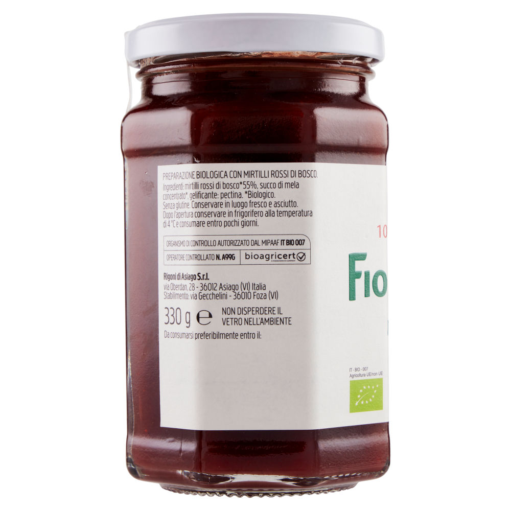 Rigoni di Asiago Fiordifrutta Mirtilli rossi di bosco bio 330 g - immagine 3