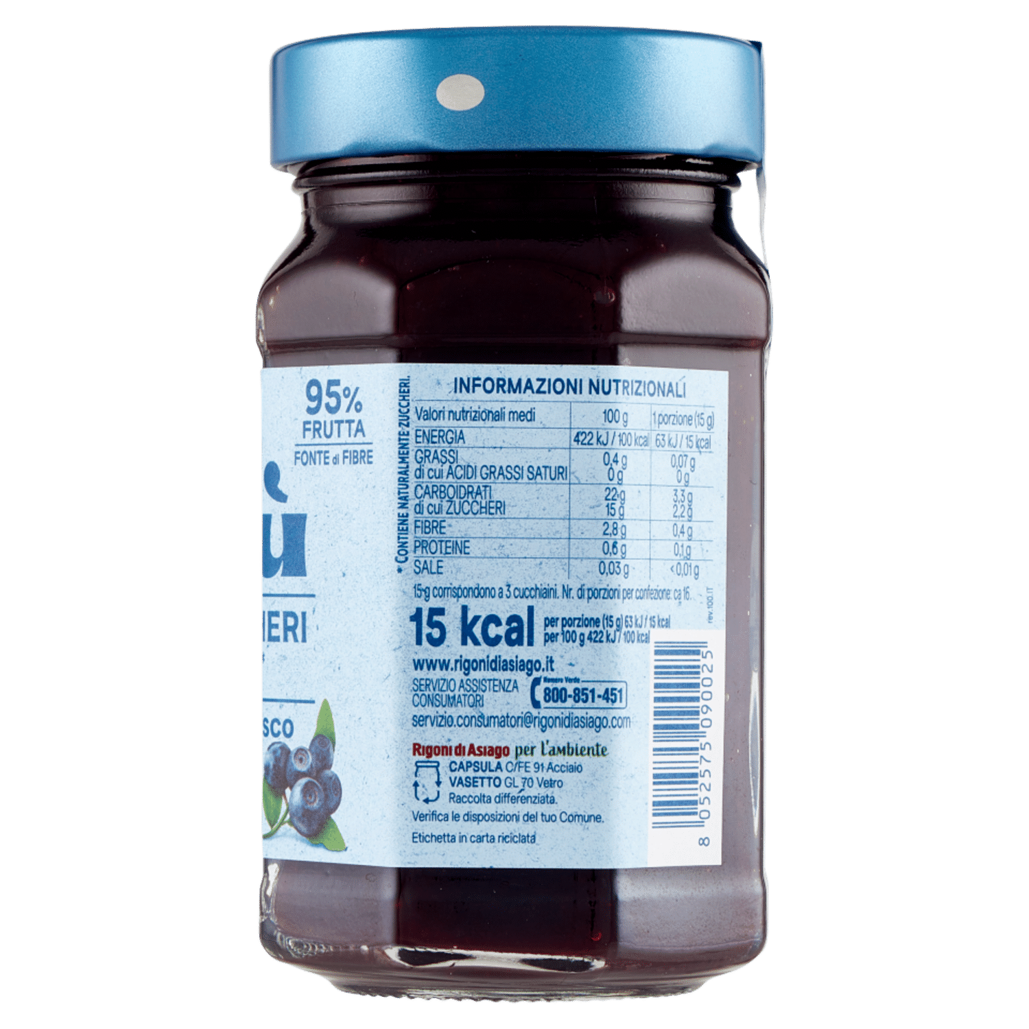 Rigoni di Asiago Natù Senza Zuccheri Aggiunti* Mirtilli neri di bosco bio 240 g - immagine 3