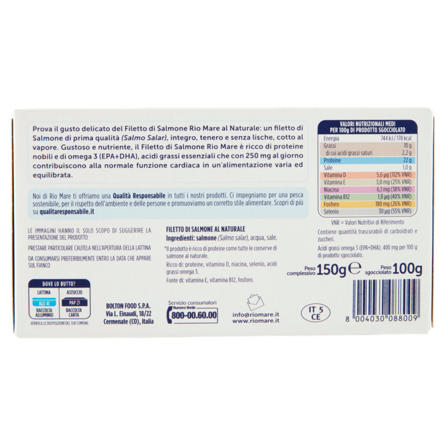 Rio mare Filetto di Salmone al Naturale al Vapore 150 g - immagine 2